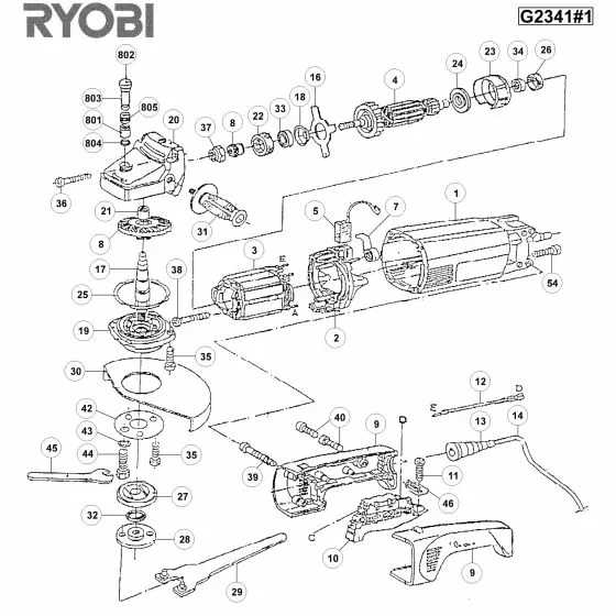 Ryobi G2341 Spare Parts List Type: 1000017422